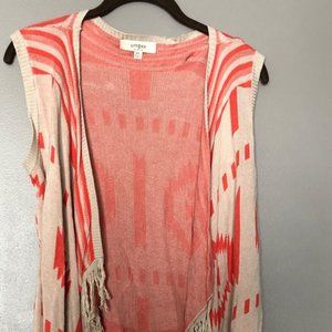 Open front fringe vest